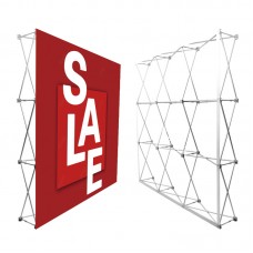 3x3 Velcro Tension Fabric Backdrop Booth Frame Straight Pop Up Display Stand 8'x8' (HxW)