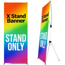 New Premium Adjustable X-Frame Banner Stand 2-in-1 24" x 63" & 30" x 72" Display